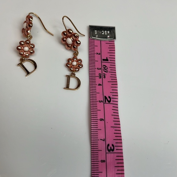 DIOR VINTAGE FLOWER DROP EARRINGS - Picture 5 of 5